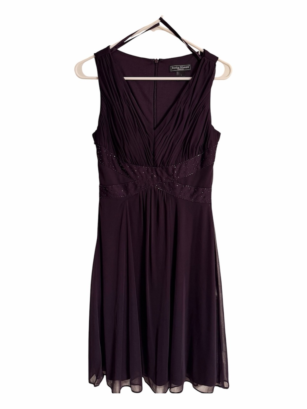 Jessica Howard Plum Sleeveless Midi Evening Dress size 4